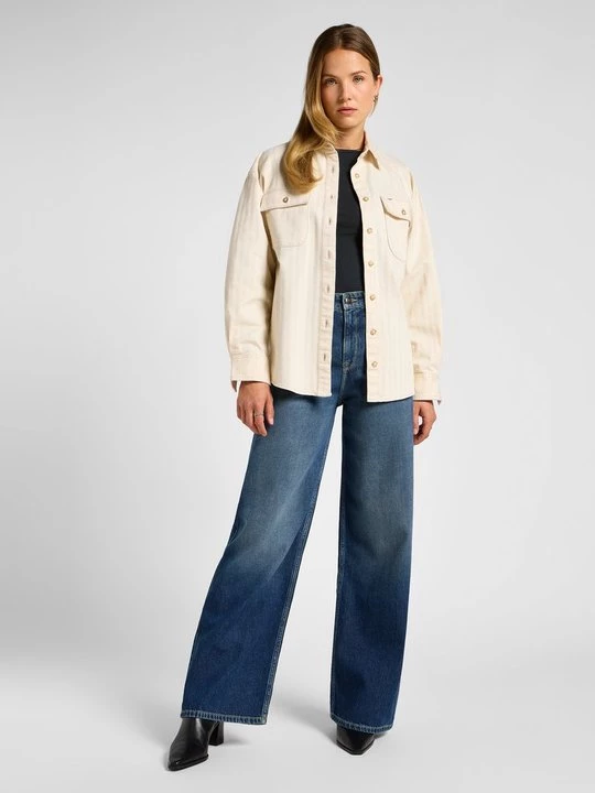 Foto van product Wide leg Lee donkerblauw denim