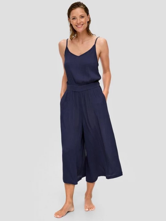 Foto van product Wide leg strand-jumpsuit van zuivere viscose s.Oliver blauw