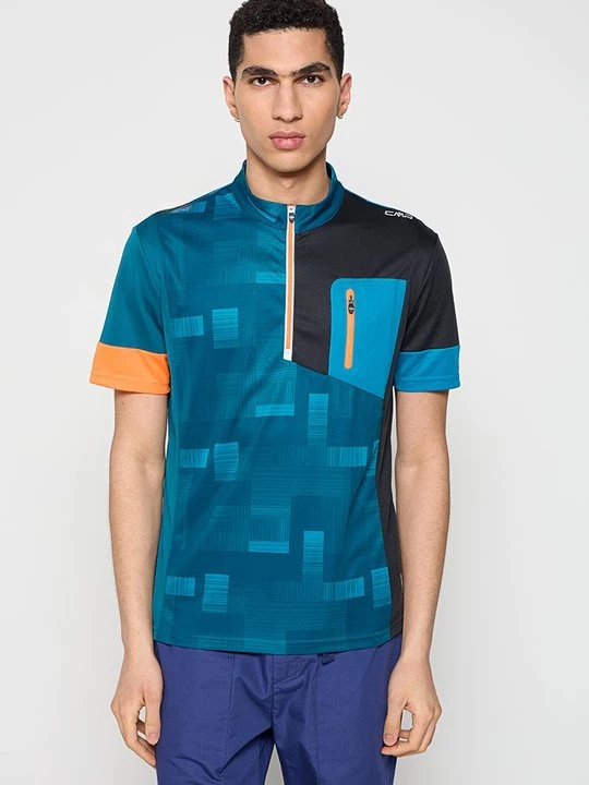 Foto van product Wielershirt CMP koningsblauw gemêleerd