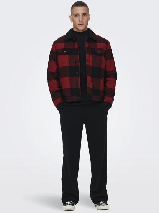 Foto van product Winterjas Only & Sons donkerrood