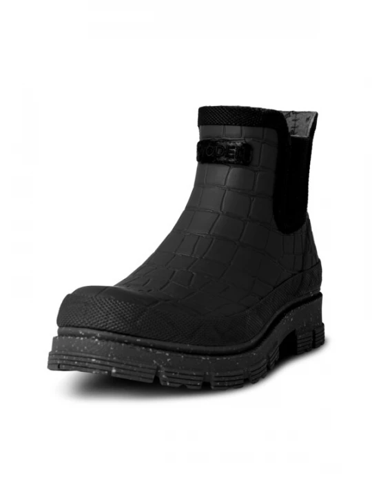 Foto van product WODEN Enkellaarsjes ' Liv Croco Waterproof ' zwart