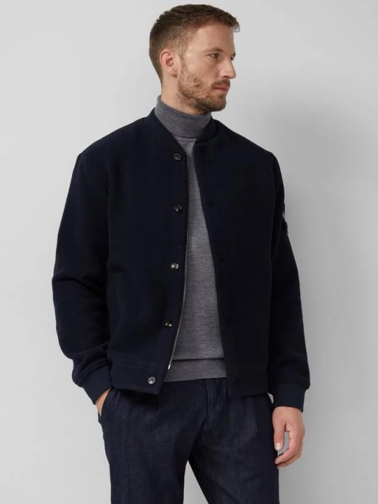 Foto van product Wollen blouson met label patch s.Oliver blauw