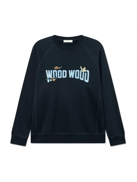 Foto van product WOOD WOOD Sweatshirt 'WWHester' nachtblauw / lichtblauw / mosterd
