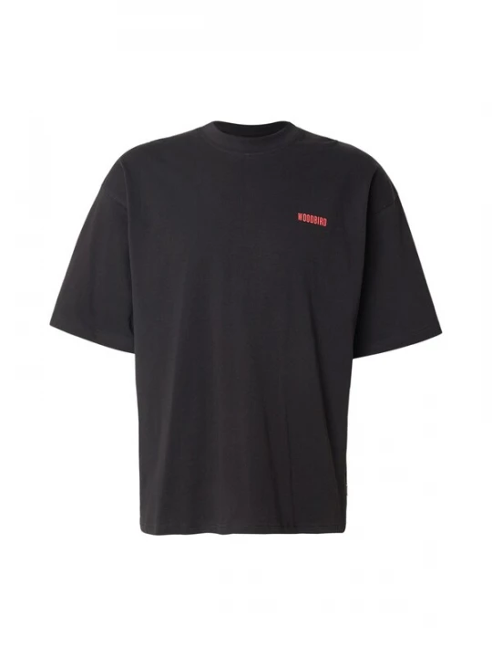 Foto van product Woodbird Shirt 'Beam Sushi' ecru / knalrood / zwart