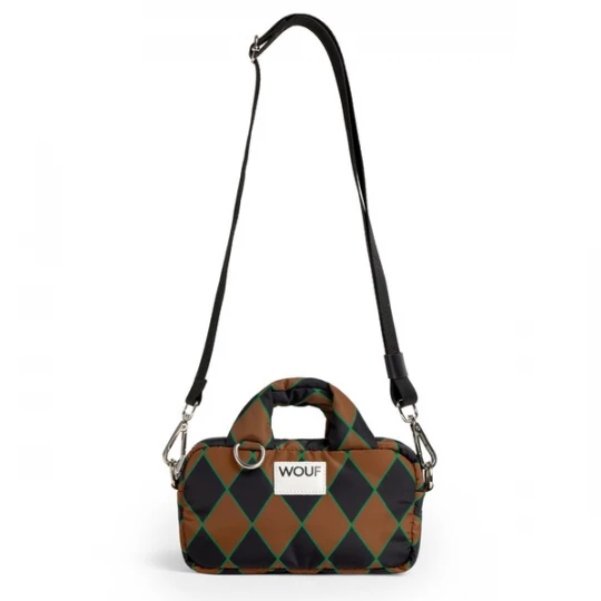 Foto van product Wouf Handtas 'Studio' bruin / grasgroen / zwart / wit