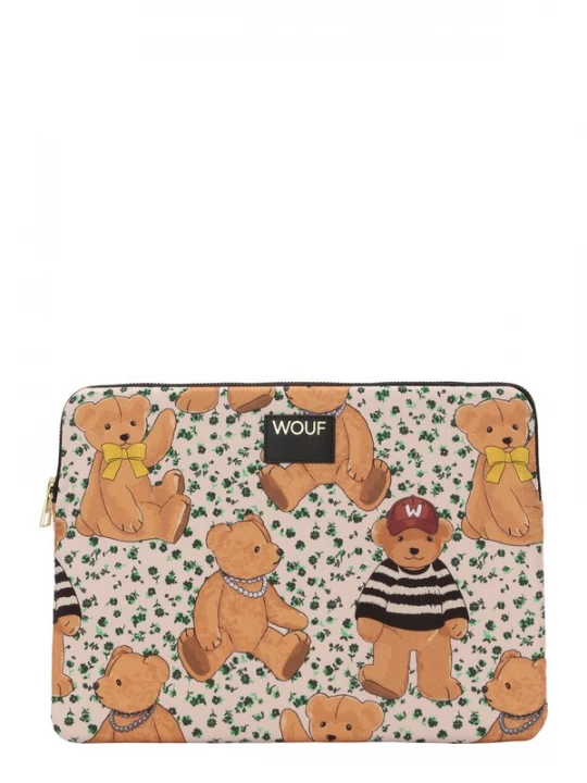 Foto van product Wouf Laptoptas 'Daily' bruin / geel / groen / bordeaux
