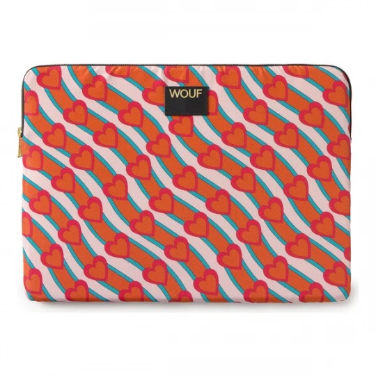 Foto van product Wouf Laptoptas 'Daily' cyaan blauw / donkeroranje / rosa / roestrood