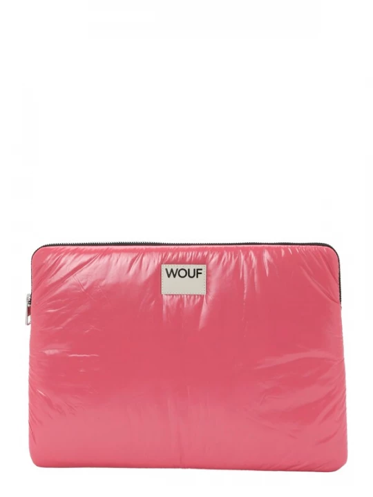 Foto van product Wouf Laptoptas 'Glossy' lichtroze / wit