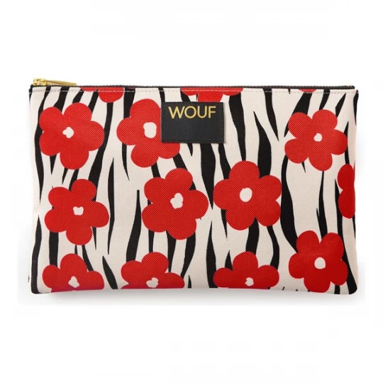 Foto van product Wouf Make up tas 'Daily' beige / rood / zwart