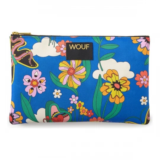 Foto van product Wouf Make up tas 'Daily' blauw / geel / jade groen / zwart