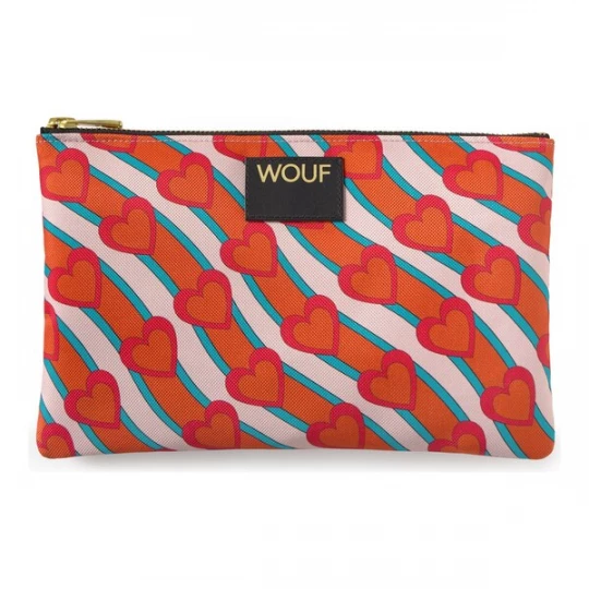 Foto van product Wouf Make up tas 'Daily' cyaan blauw / donkeroranje / rosa / roestrood