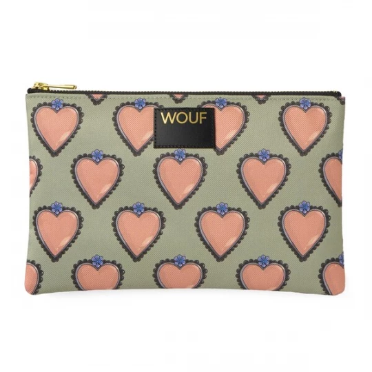 Foto van product Wouf Make up tas 'Daily' lichtgroen / oudroze