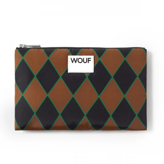 Foto van product Wouf Make up tas 'Studio' bruin / grasgroen / zwart / wit