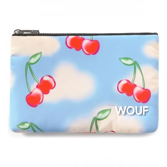 Foto van product Wouf Make up tas 'Studio' lichtblauw / appel / kersrood / wit