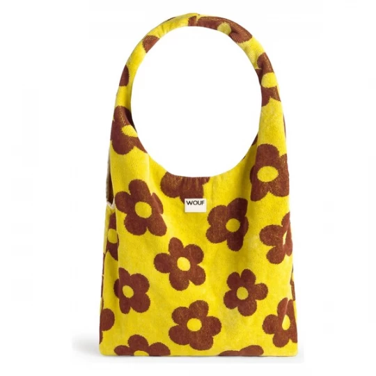 Foto van product Wouf Schoudertas 'Terry' chocoladebruin / geel