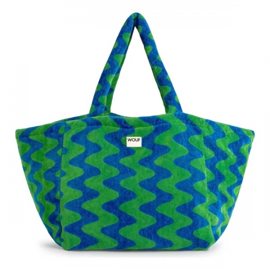 Foto van product Wouf Shopper 'Terry' blauw / groen