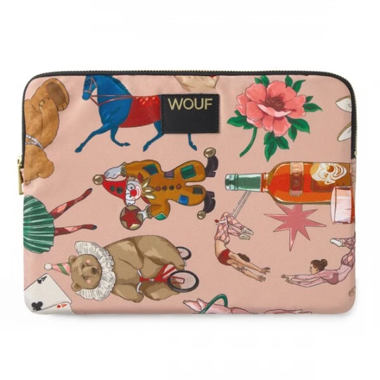 Foto van product Wouf Tablethoes 'Daily' blauw / bruin / rosa / wit
