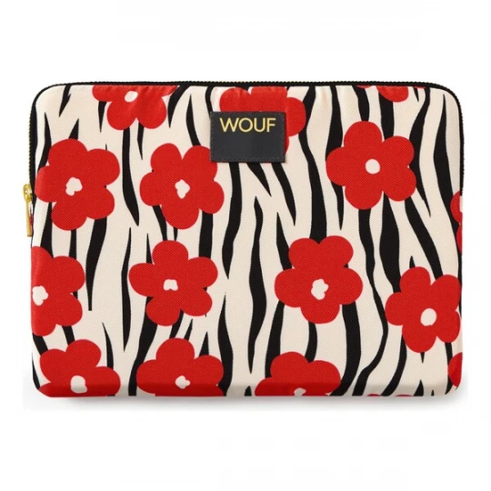 Foto van product Wouf Tablethoes 'Daily' crème / rood / zwart