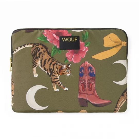 Foto van product Wouf Tablethoes 'Daily' geel / olijfgroen / pink