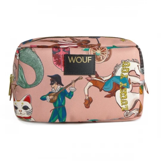 Foto van product Wouf Toilettas 'Daily' blauw / groen / rosa / wit
