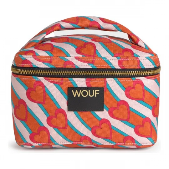 Foto van product Wouf Toilettas 'Daily' cyaan blauw / donkeroranje / rosa / roestrood