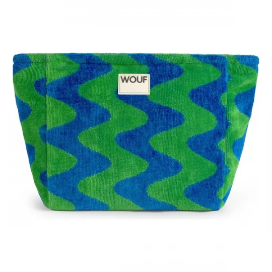 Foto van product Wouf Toilettas 'Terry' blauw / grasgroen