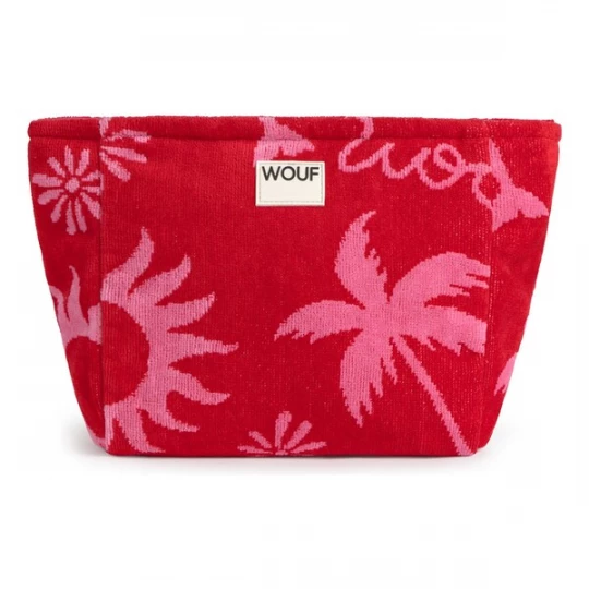 Foto van product Wouf Toilettas 'Terry' pink / robijnrood