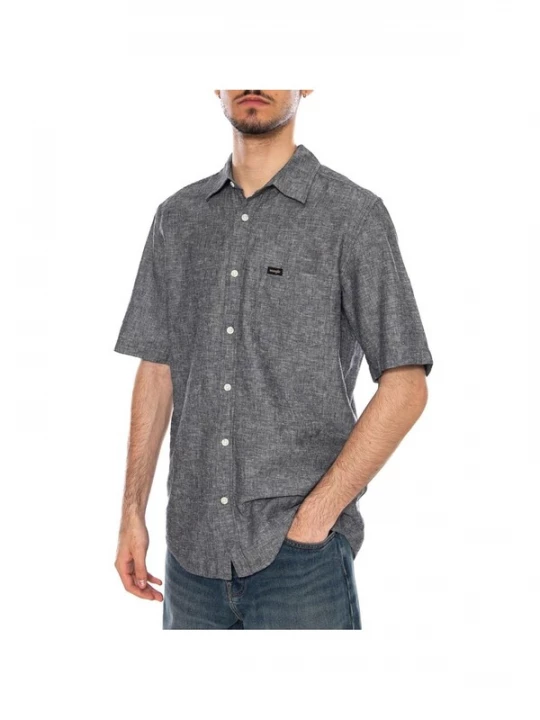 Foto van product WRANGLER Overhemd 'SS 1 PKT SHIRT DARK NAVY' blauw