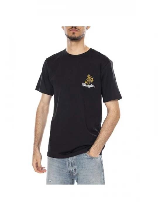 Foto van product WRANGLER Shirt 'EMBROIDERY TEE BLACK' zwart