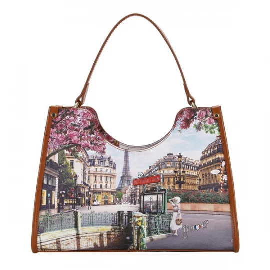 Foto van product Y Not? Shopper 'Yesbag' bruin / grijs / pink