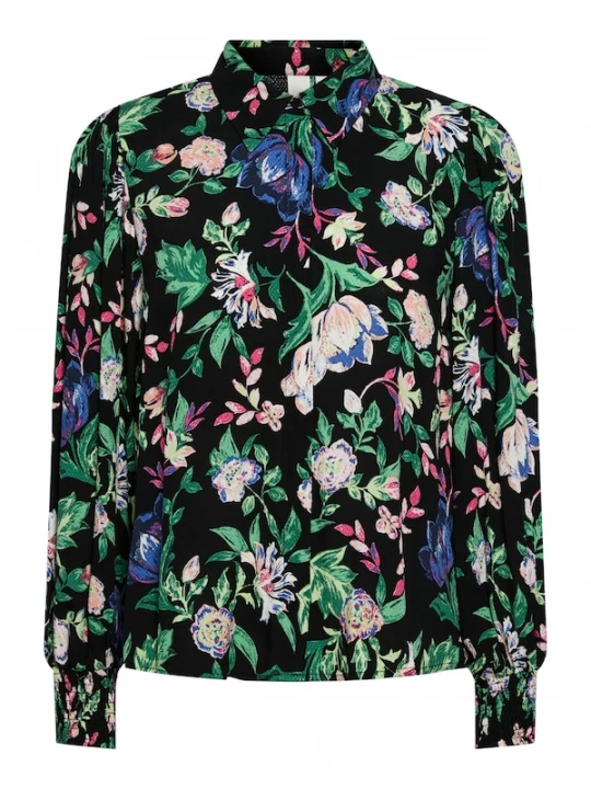 Foto van product YAS Blouse 'YASALIRA' beige / blauw / groen / zwart