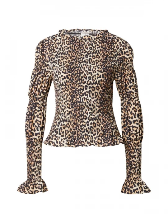 Foto van product YAS Blouse 'YASCHEMMA' bruin / cappuccino / zwart