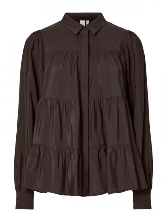 Foto van product YAS Blouse 'YASPALA' donkerbruin