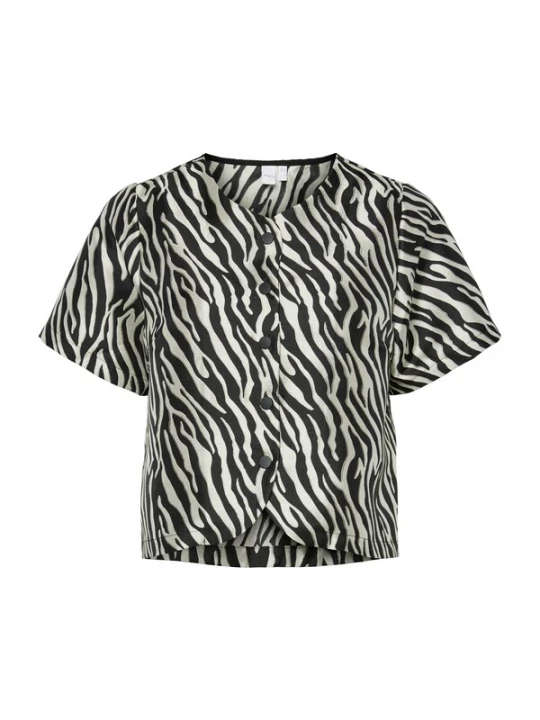 Foto van product YAS Blouse 'YASZEMA' zwart / wit