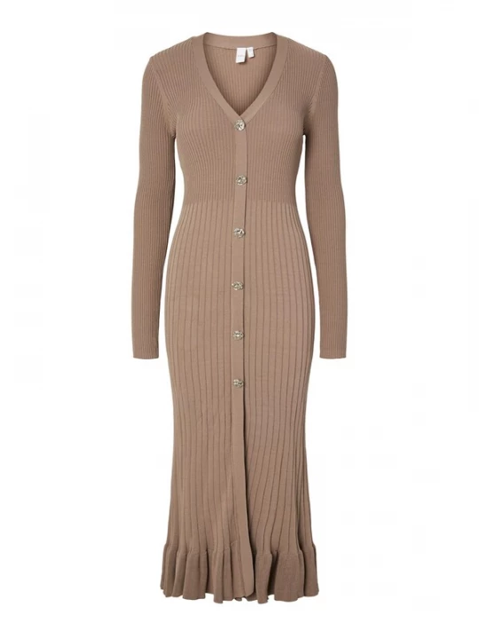Foto van product YAS Gebreide jurk 'YASMikla' taupe
