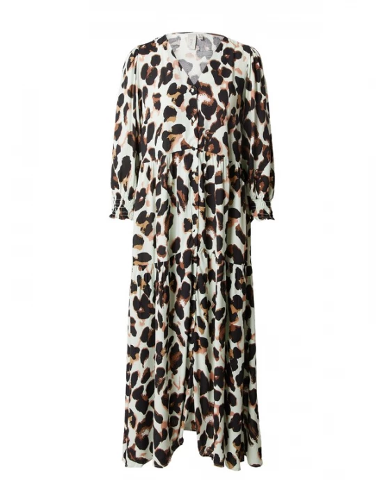 Foto van product YAS Jurk 'ALIRA' beige / bruin / mintgroen / zwart