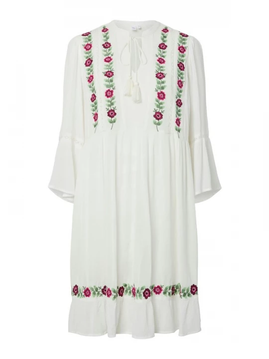 Foto van product YAS Jurk 'YASCHELLA' mintgroen / magenta / framboos / wit