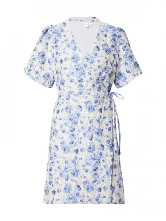 Foto van product YAS Jurk 'YASCINDY' beige / lichtblauw / donkerblauw