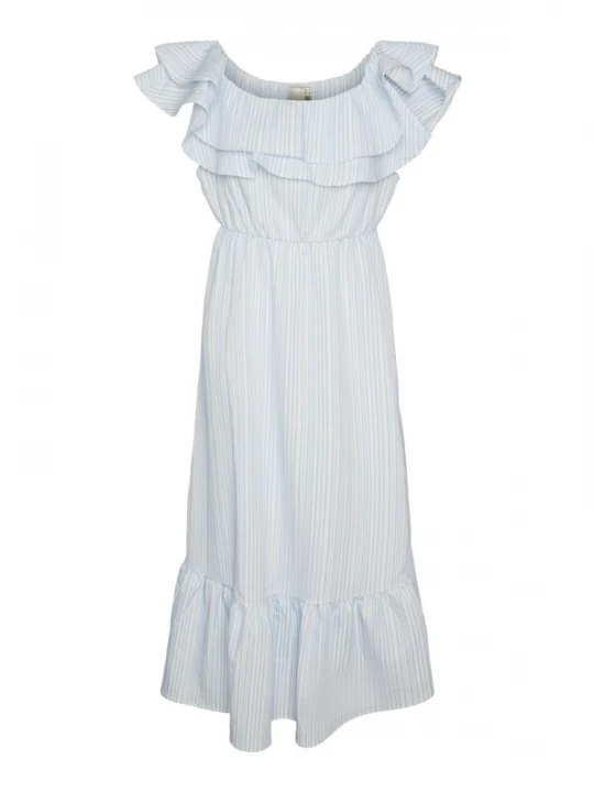 Foto van product YAS Petite Jurk 'CALA' lichtblauw / offwhite