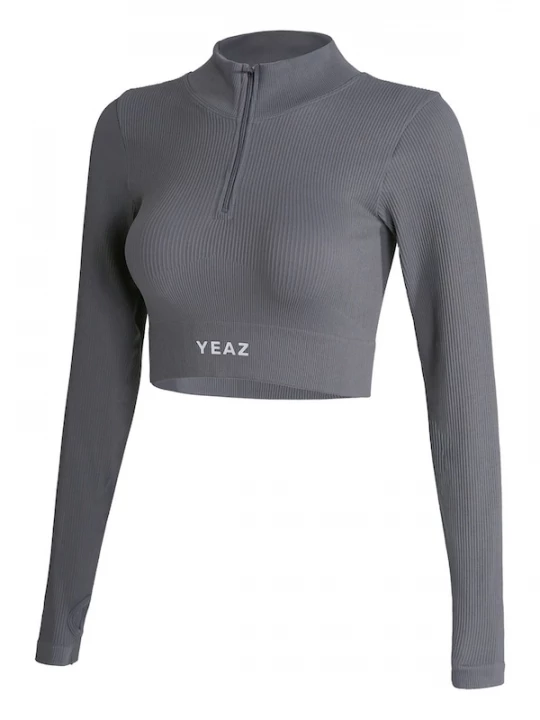 Foto van product YEAZ Functioneel shirt 'Runway' basaltgrijs / wit