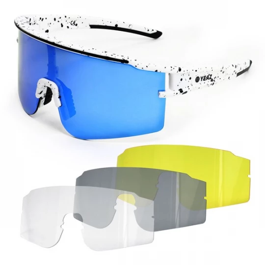 Foto van product YEAZ Sportzonnebril 'Sunthrill' blauw / limoen / donkergrijs / transparant / wit