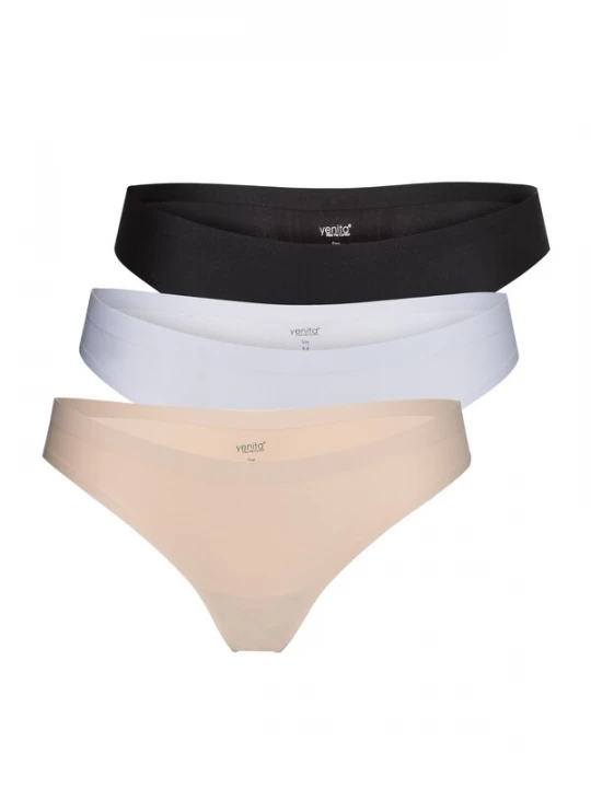 Foto van product Yenita String 'Invisible' beige / zwart / wit