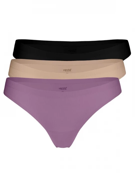 Foto van product Yenita String 'Invisible' taupe / pruim / zwart