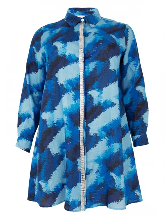 Foto van product YOEK Blouse blauw / zilver