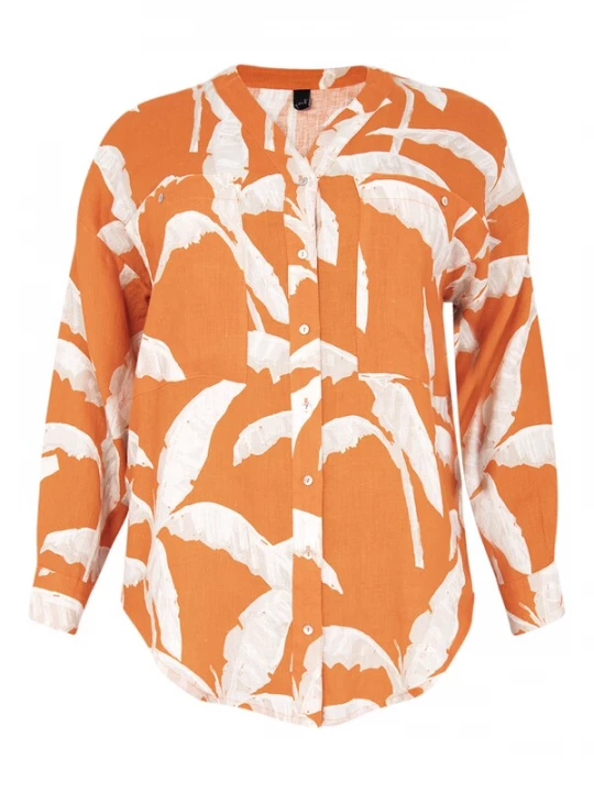Foto van product YOEK Blouse oranje / wit