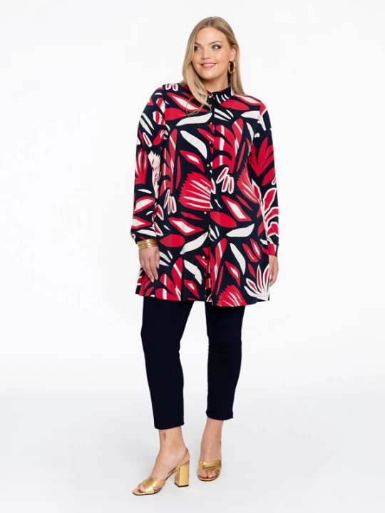 Foto van product YOEK Blouse rood / zwart / wit