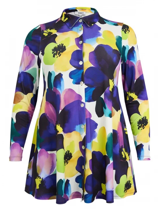Foto van product YOEK Blouse violetblauw / gemengde kleuren
