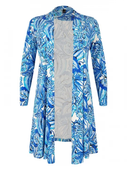Foto van product YOEK Gebreid vest blauw gemêleerd / wit