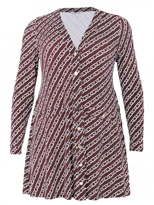 Foto van product YOEK Gebreid vest 'Chain' bruin / wit