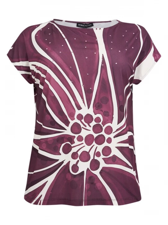 Foto van product YOEK Shirt bordeaux / wit